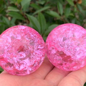 1.9&#39;&#39;+ Magical Pink Aura Crackle Sphere,Crystal Glass Ball,quartz Crystal,Crystal Ball,Crystal sphere,Home Decoration Gifts 1pc