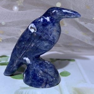 1.9&#39;&#39;+ Natural Sodalite quartz,quartz crystal,hand carved,Crystal Bird,Bird skull,Home Decoration Crystal Gifts 1pc