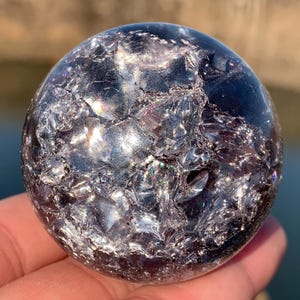 1.9&#39;&#39;+ Titanium Smokey Magical Aura Crackle Sphere,Crystal Glass Ball,quartz Crystal,Crystal Ball,Crystal sphere,Home Decoration Gifts 1pc