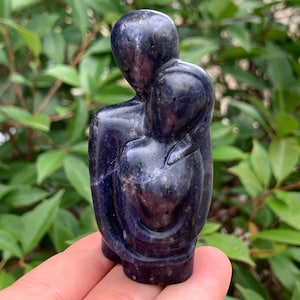 3.1''+ Natural Sodalite quartz,quartz crystal,hand carved,Crystal Couple,Couple skull,Home Decoration Crystal Gifts 1PC