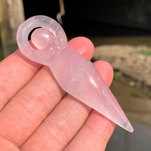 2.8''+ Natural Pink Rose quartz,quartz crystal,hand carved,Crystal Dancing Girl Pendant skull,Home Decoration Crystal Gifts 1pc