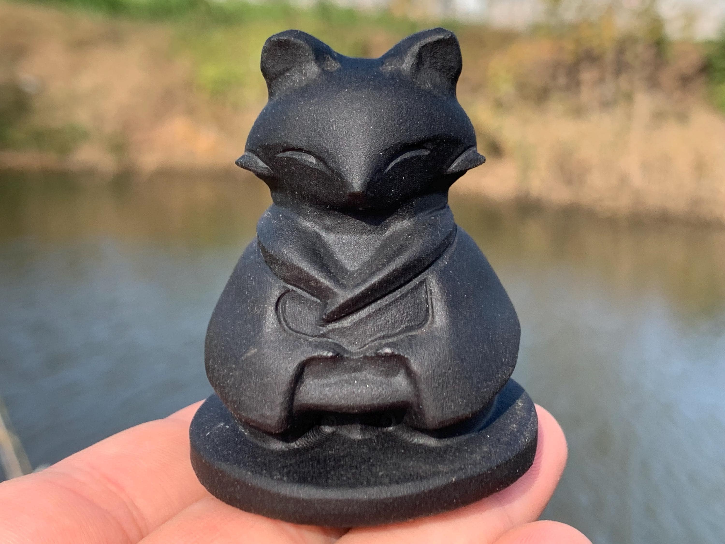 Hand Carved Obsidian Crystal Fox: Home Decor Gift (2.2'') - Etsy