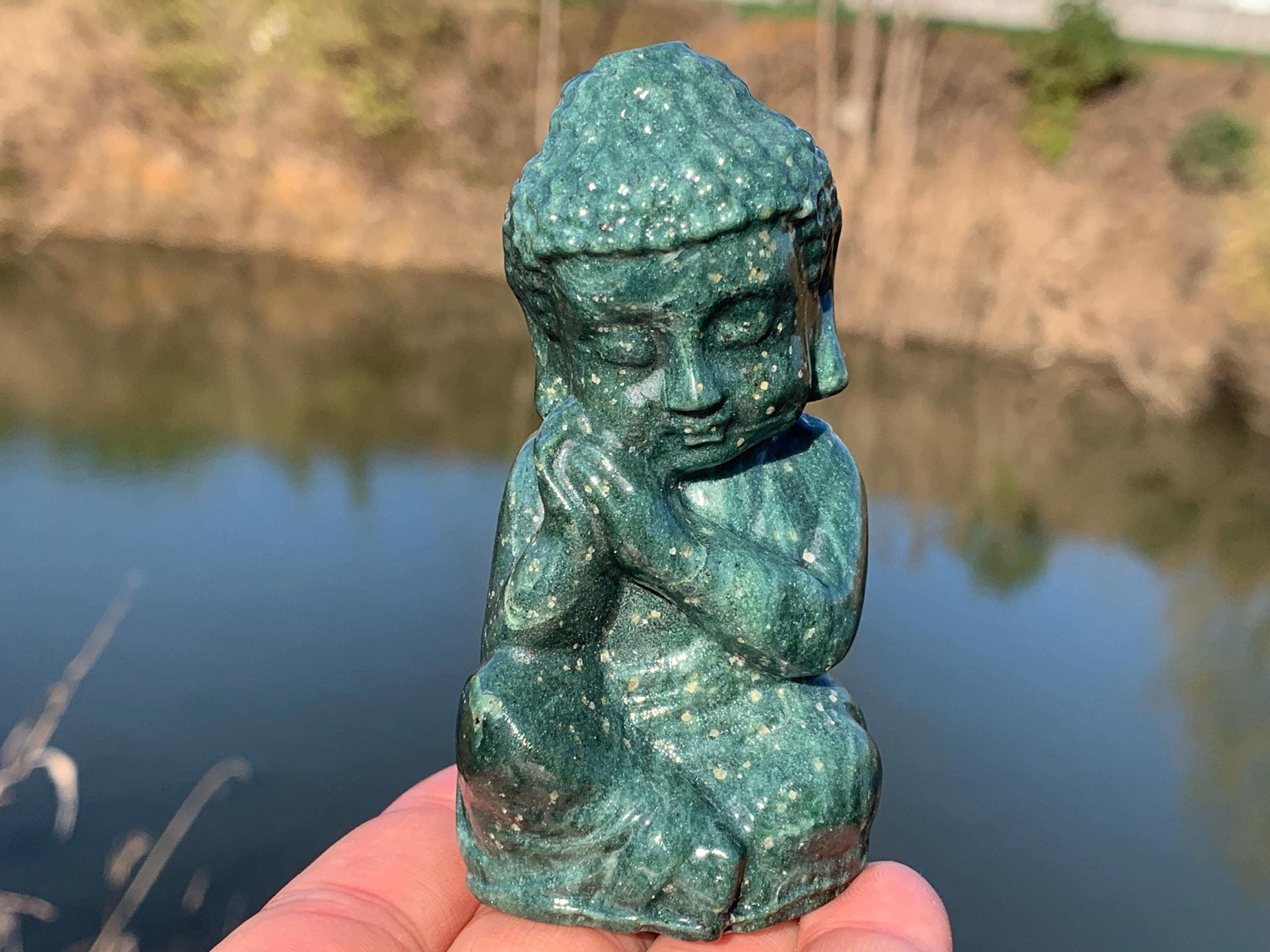 瑪瑙の仏像 瑪瑙水晶仏像：手彫りの室内装飾品（3.4インチ） - Etsy 日本