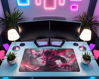 Oni Shaman – Gaming Mousepad XXL | Japanese LED Deskmat | Shaman Playmat | Customizable for your Setup  | We would love a picture