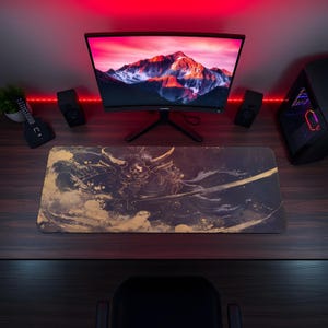 Oni Mousepad • Japanese Demon, RGB Gaming Desk Mat