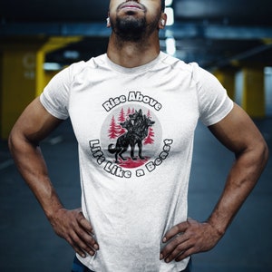 Rise Above, Lift Like a Beast fitness T-shirt, Men&#39;s Fitness Shirt for Men, Gym T Shirt for Him, Workout Gift for Him, Weightlifting t shirt