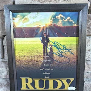 Autographed Rudy Ruettiger 8x10 inch framed photo with certificate of authenticity from JSA