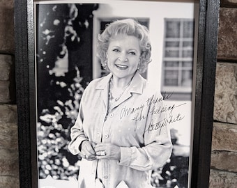 Autographed Betty White The Golden Girls 8x10 inch framed photo with certificate of authenticity from JSA