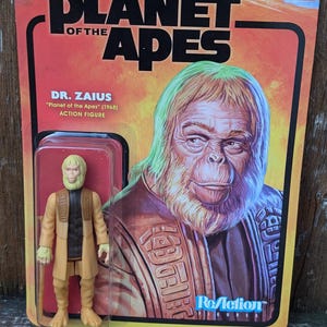 Super 7 Reaction Figures Planet Of The Apes Dr. Zaius (Maurice Evans) Figurka akcji W oryginalnym pudełku Nigdy nie otwierana