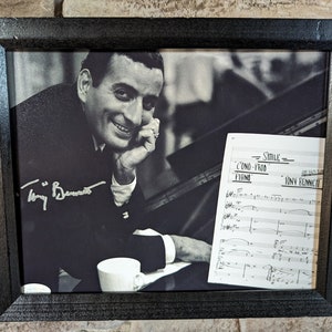 Autographed Tony Bennett 8x10 inch framed photo with certificate of authenticity from JSA