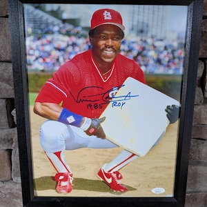 Autographed Vince Coleman St. Louis Cardinals & NY Mets 11x14 inch Framed Photo With Certificate of authenticity from JSA