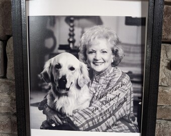 Autographed Betty White The Golden Girls 8x10 inch framed photo with certificate of authenticity from JSA