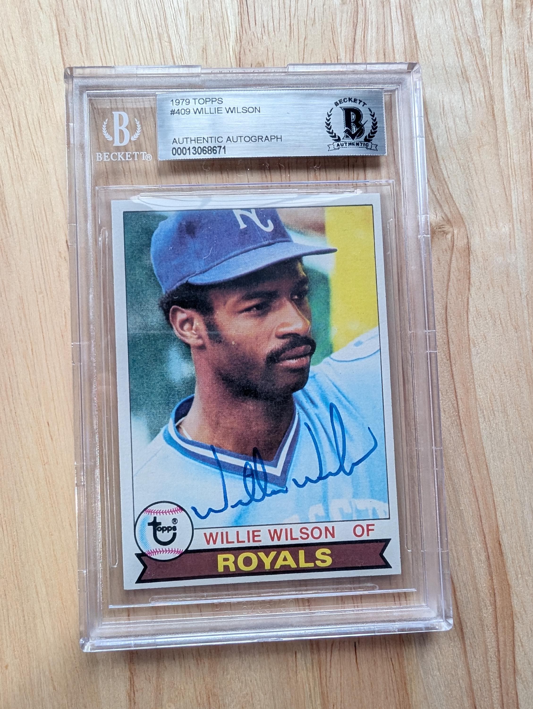 直筆サイン入り 1979 Topps # 409 ウィリー ウィルソン カンザス 