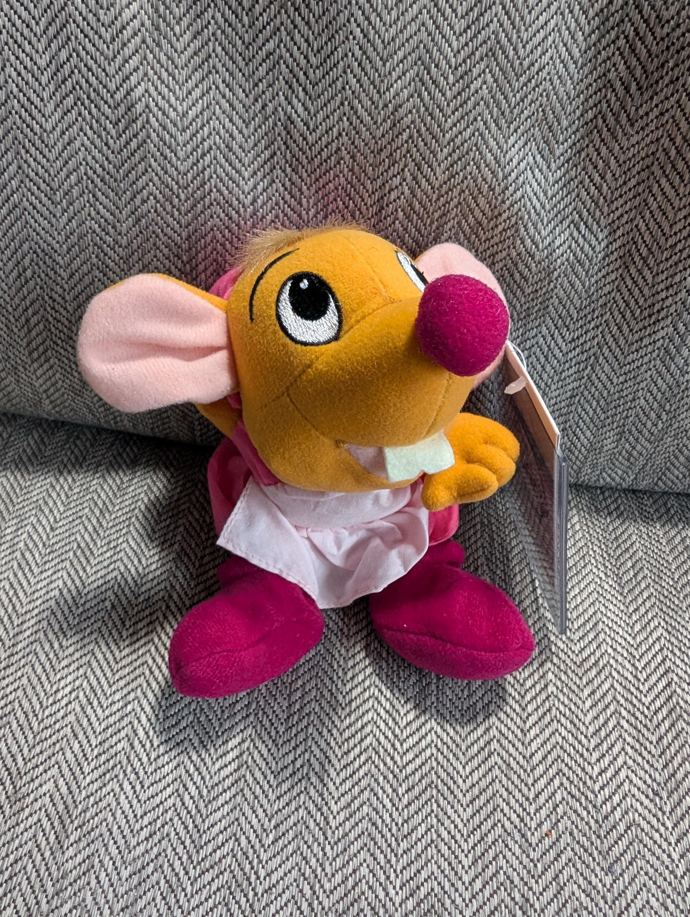 Vintage Retired Disney Store Cinderella Suzy Mouse Bean Bag Plush 8 inch With Original Tags