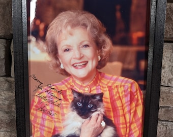 Autographed Betty White The Golden Girls 8x10 inch framed photo with certificate of authenticity from JSA