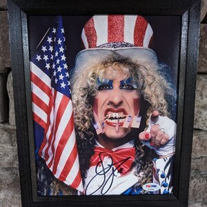 Autographed Dee Snider Twisted Sister lead singer 8x10 inch framed photo with certificate of authenticity from PSA