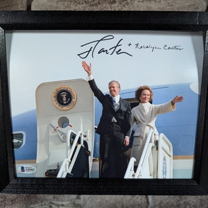 ジミー・カーター大統領とロザリン・カーター大統領夫人のサイン入り8 x 10インチ額入り写真。ベケットの真正証明書付き。