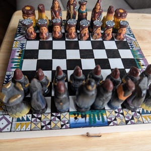 Vintage handmade Chess set from Peru.