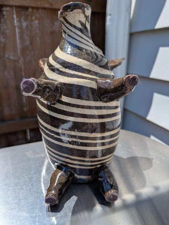 Rare Vintage Folk Art Albert Hodge Vale North Carolina Face Jug