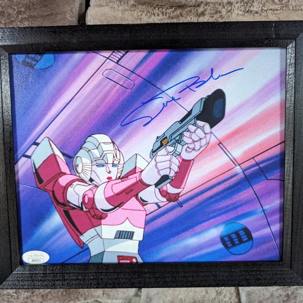Autographed Susan Blu voice of Arcee in Transformers 8x10 inch framed photo with certificate of authenticity from JSA