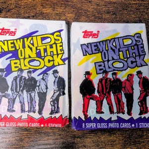 2 unopened packs of 1989 Topps New Kids On The Block Photo Trading Cards