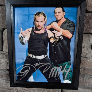 Autographed WWF WWE The Hardy Boyz Matt Hardy and Jeff Hardy 8x10 inch framed photo with Certificate of authenticity from JSA