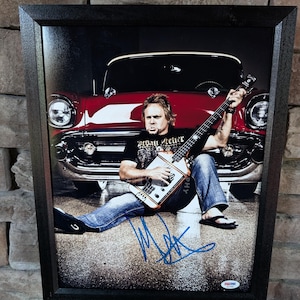 Foto autografata di Michael Anthony, bassista dei Van Halen, 11 x 14 pollici, incorniciata, con certificato di autenticità di PSA
