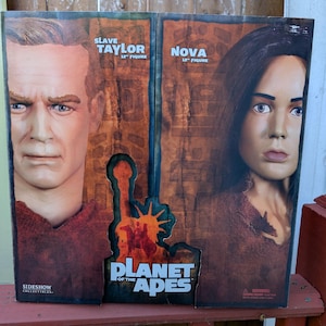 Kolekcjonerskie przedmioty z filmu „Planeta małp” Niewolnica Taylor i Nova 12-calowe figurki akcji W oryginalnym pudełku Nigdy nie otwierane
