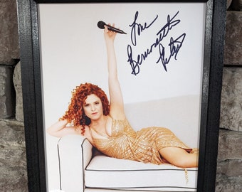 Autographed Bernadette Peters 8x10 inch framed photo with certificate of authenticity from JSA