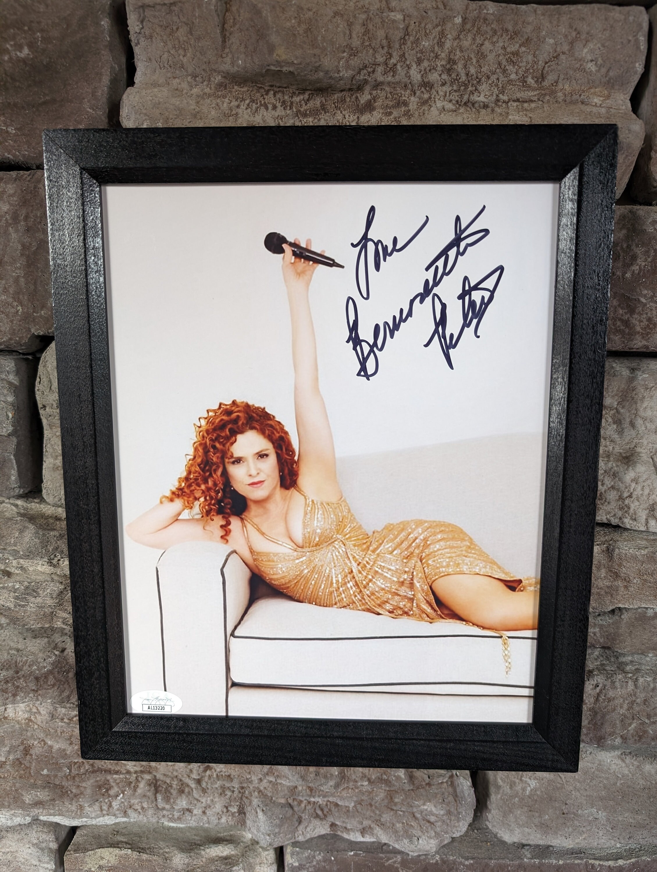 Autographed Bernadette Peters 8x10 Inch Framed Photo With