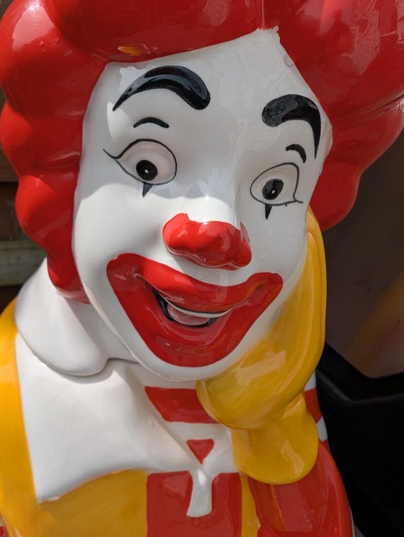 Vintage 1997 Treasure Craft Mcdonald's Ronald Mcdonald Cookie Jar