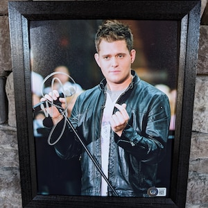 Autographed Michael Buble 8x10 inch framed photo with certificate of authenticity from Beckett