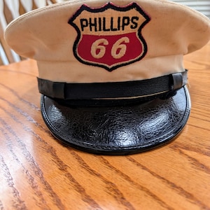 Vintage 1950s Phillips 66  Oil Gas Station Attendants hat .