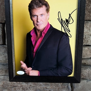 Autographed David Hasselhof Michael Knight Knight Rider / Baywatch 8x10  framed photo with certificate of authenticity from JSA