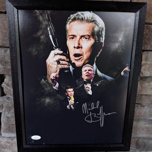Autographed Michael Buffer Boxing Ring announcer 11x14 inch framed photo with certificate of authenticity from JSA Let&#39;s get ready to Rumble