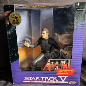 Vintage 1989 Galoob Star Trek V The Final Frontier Captain James T. Kirk  Limited edition action figure in original box