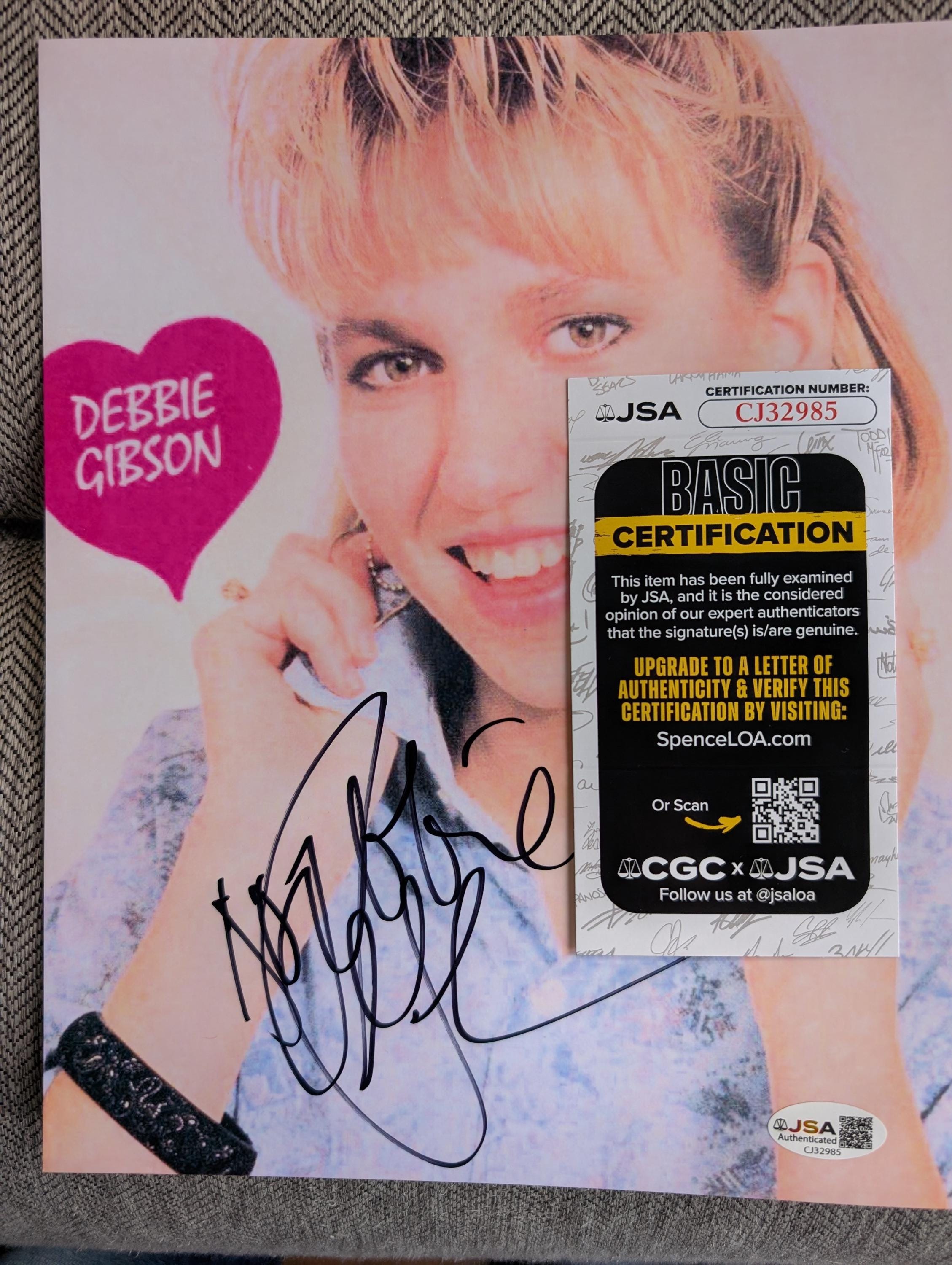 Autographed Debbie Gibson 8x10 Inch Framed Photo With Certificate