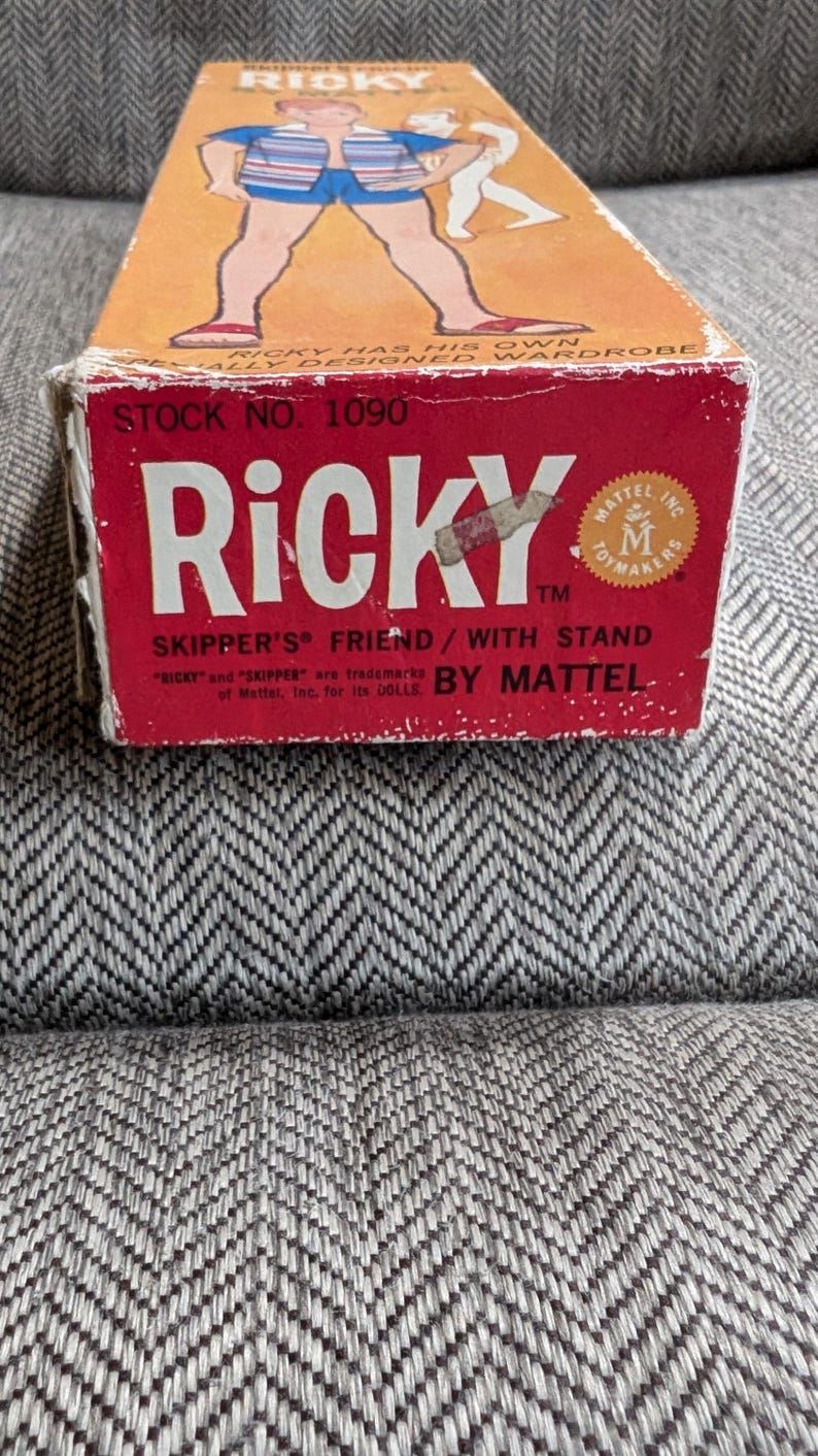 Vintage Barbie Friend Ricky Doll Mattel 1964