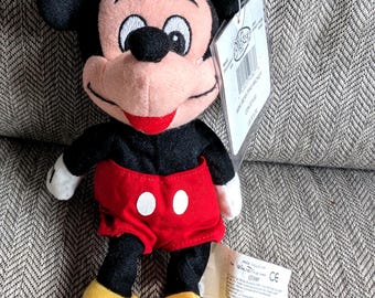 ヴィンテージ ディズニーストア 廃盤 ミッキーマウス ビーンバッグ ぬいぐるみ 8インチ オリジナルタグ付き