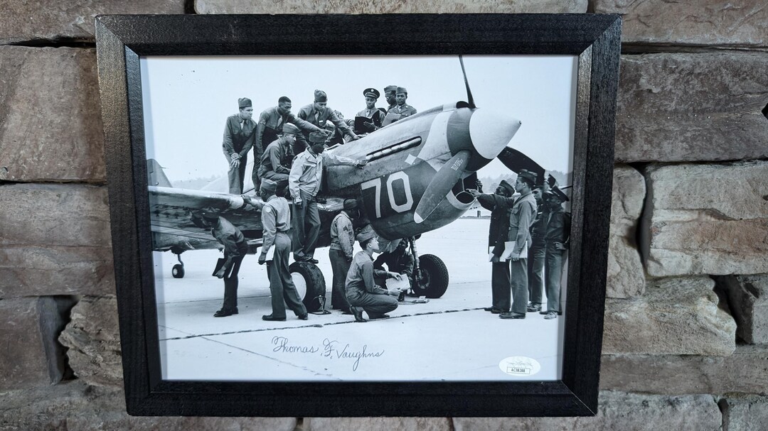 thumbnail image 2 of Tuskegee Airmen WWII Signed 8x10 Color Photo – Reproduction, 6 Airmen Including Archer (ACE), Collectible 2 of 5