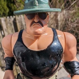 Vintage 1990s WWF WWE Hasbro Sgt Slaughter wrestling figure