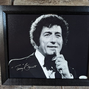 Autographed Tony Bennett 8x10 inch framed photo with certificate of authenticity from JSA
