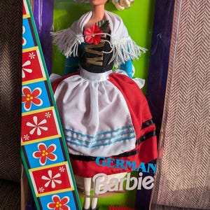 Vintage 1995 Mattel Dolls of the World German   Barbie doll in original box never opened.