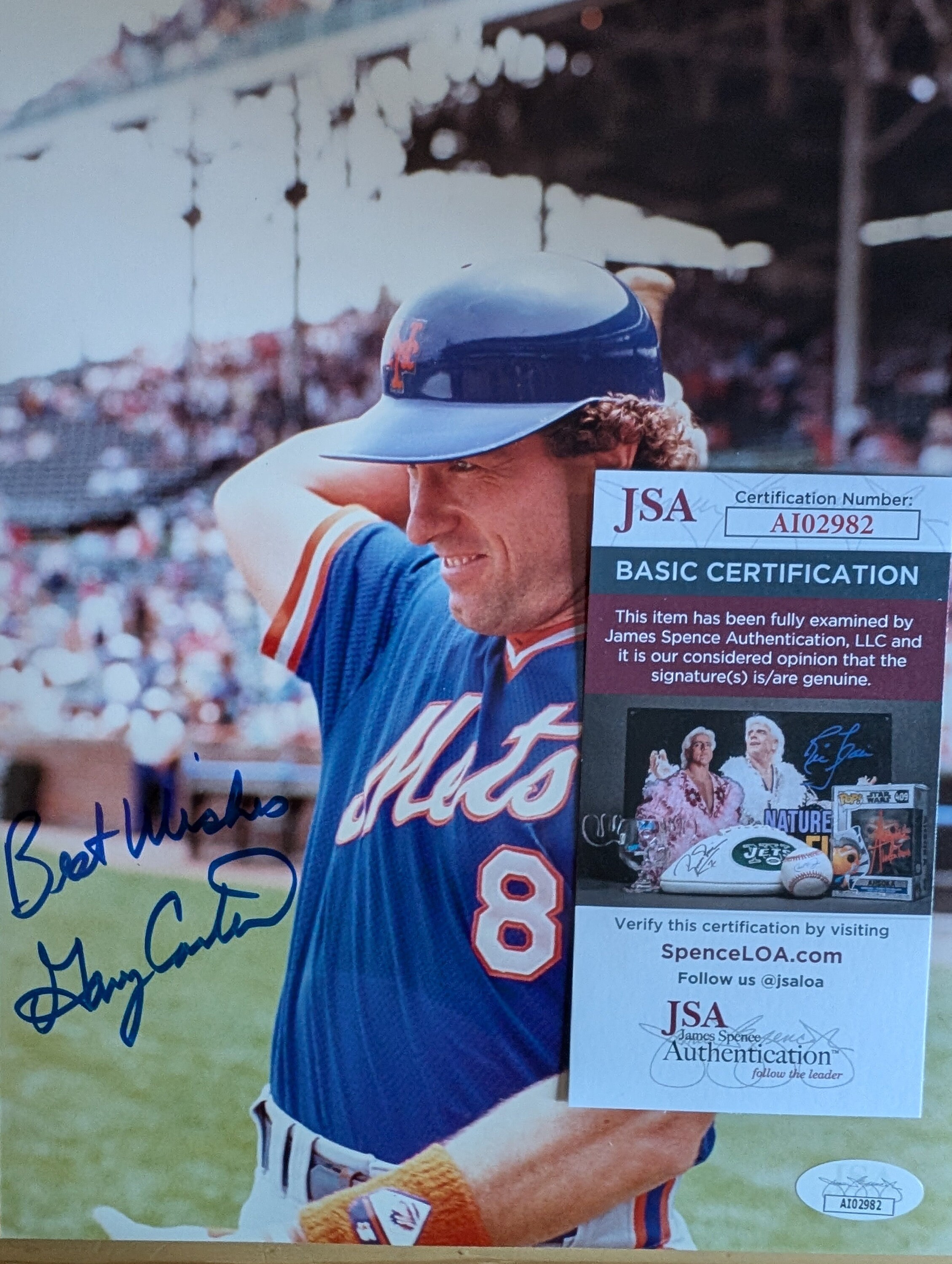 ゲイリー・カーターのサイン入りニューヨーク・メッツ1986年ワールド