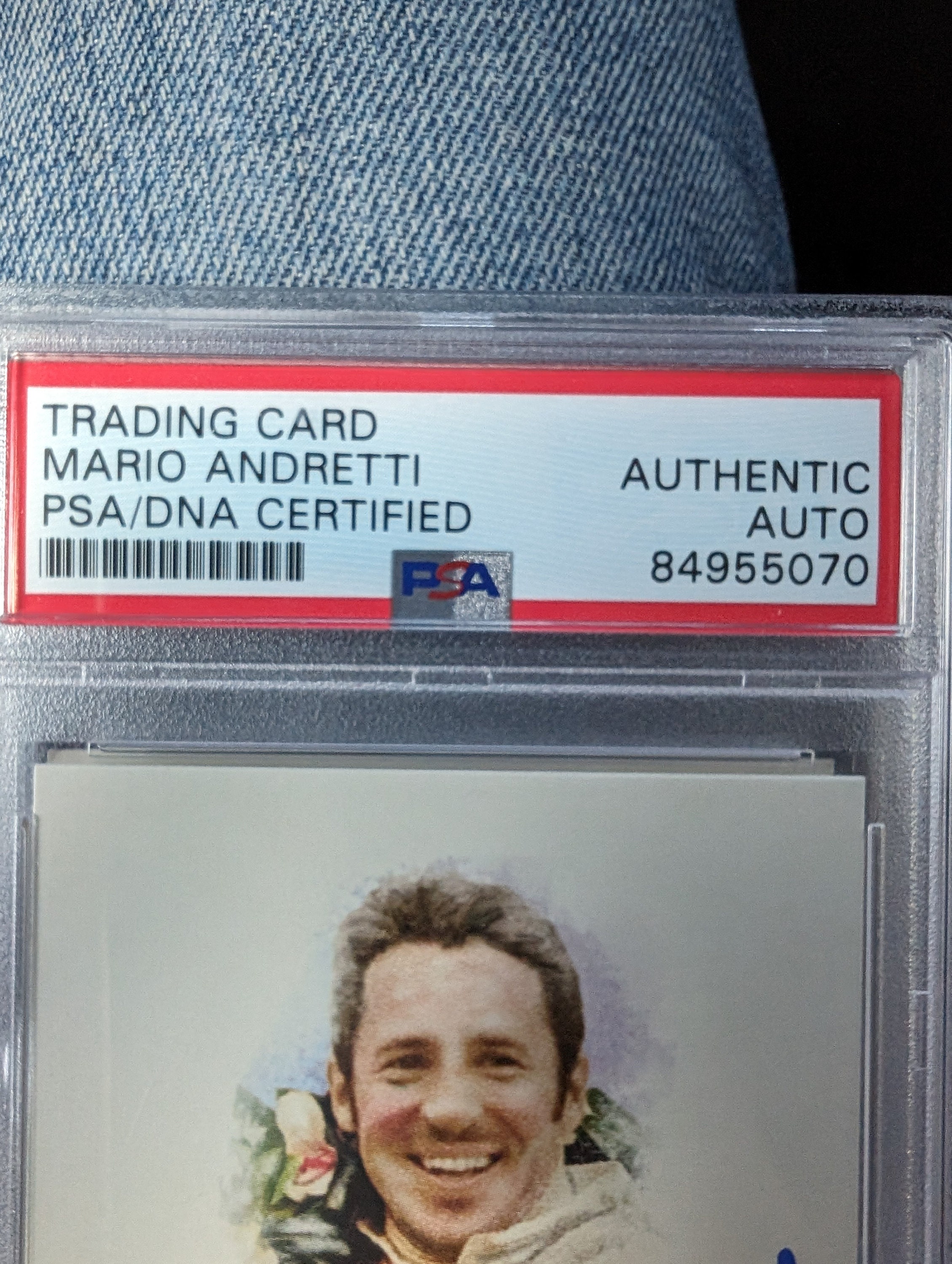 NASCARのレジェンド、マリオ・アンドレッティの直筆サイン入りTopps 