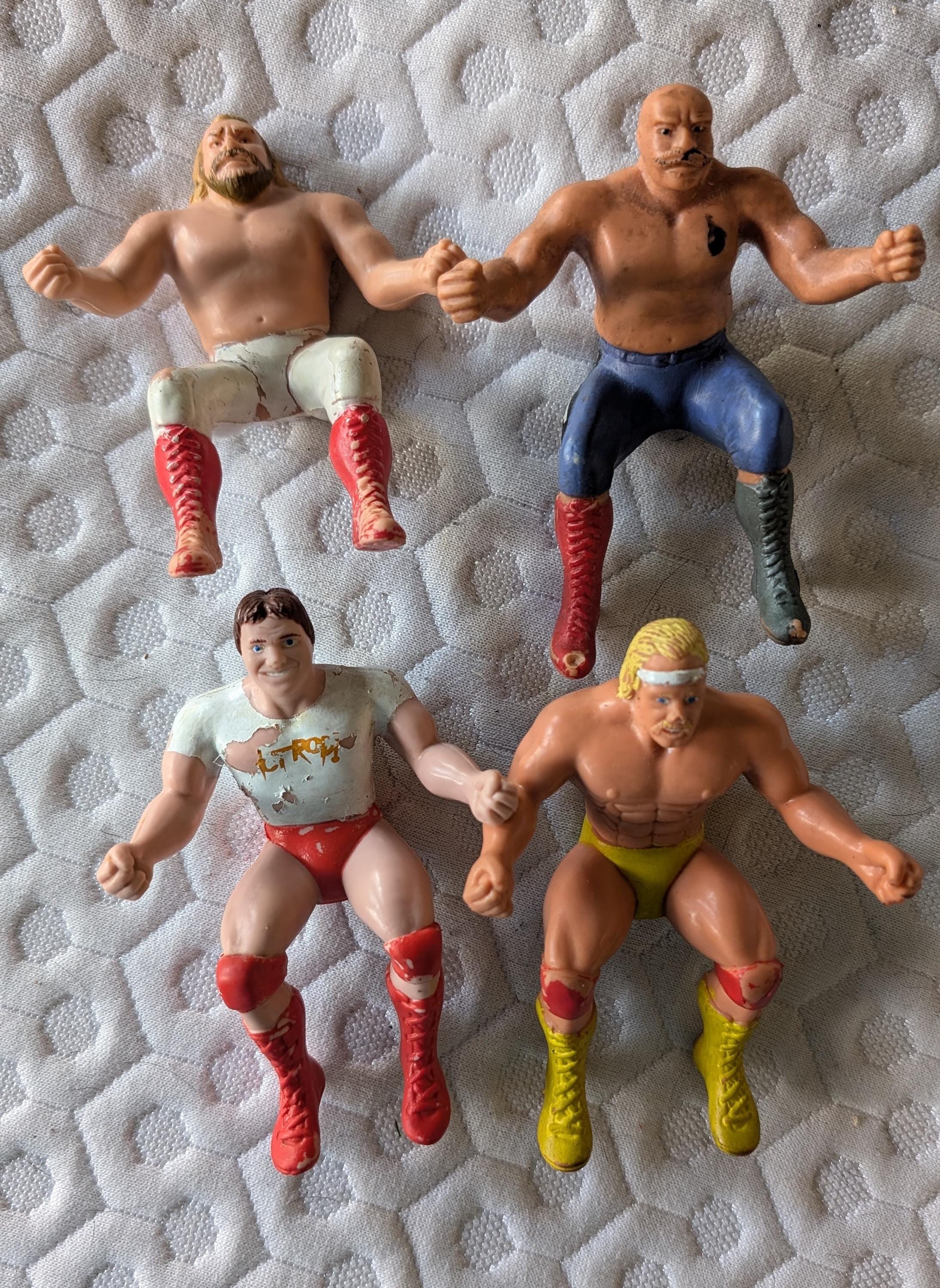 Vintage 1980s WWF WWE LJN Titan Sports Thumb Wrestlers Rubber