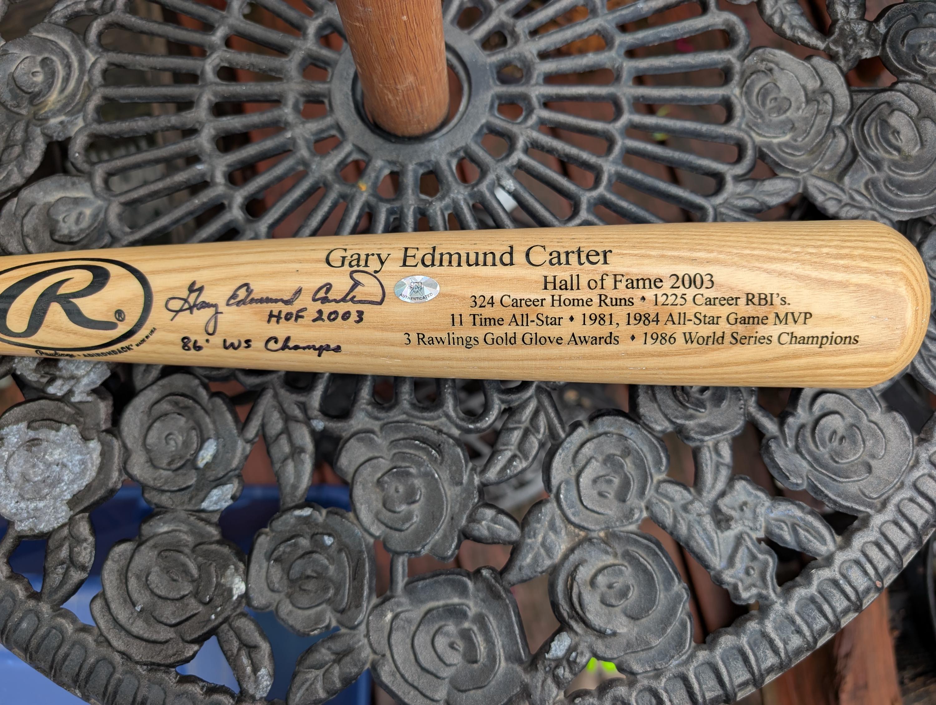 ゲイリー・カーター直筆サイン入り NY メッツ殿堂入りバット ゲイリー