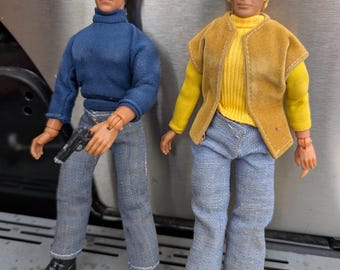 Figuras de acción de 8 pulgadas de Dave Starsky y Kenneth Hutch de Mego Starsky y Hutch de 1975