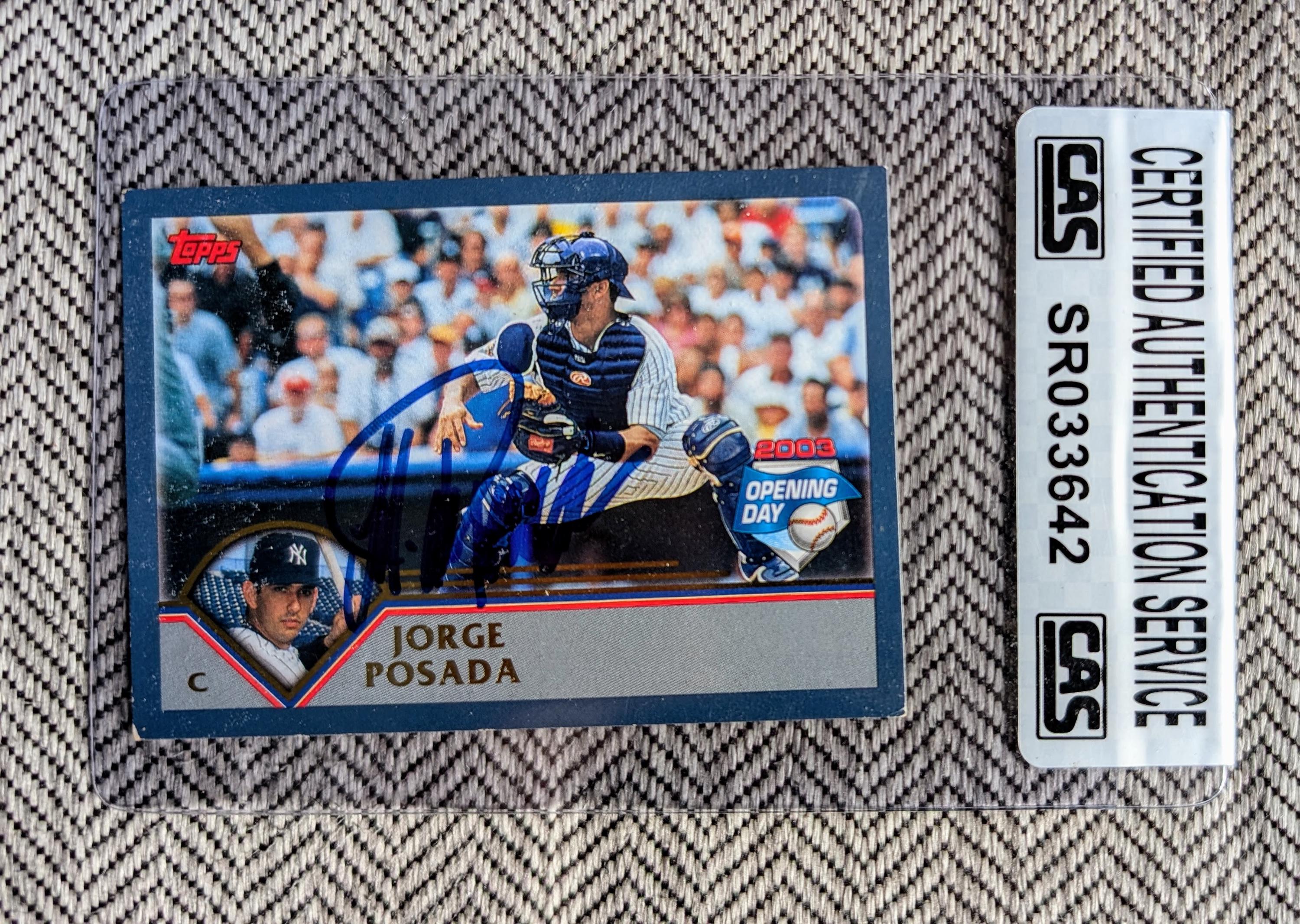ホルヘ・ポサダ直筆サイン入りニューヨーク・ヤンキース Topps 2003 