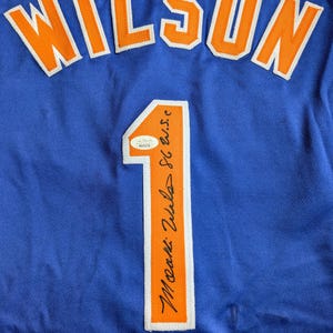 Autographed Mookie Wilson 1986 World series Champion N.Y. Mets Jersey with certificate of authenticity from JSA